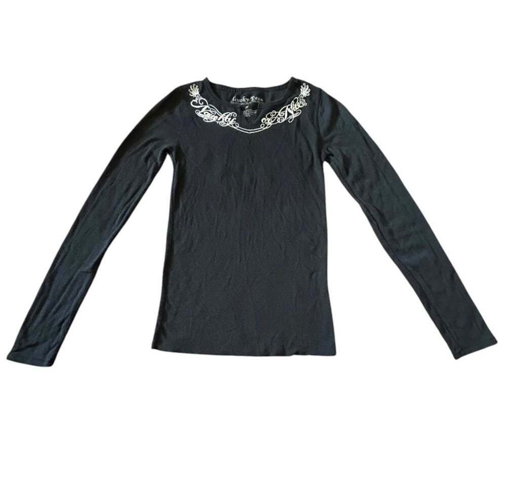 Lucky Tees Naughty or Nice Graphic Long Sleeve Thermal Top